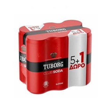 Tuborg Σόδα 24/330ml Κουτί (5+1) Stiker